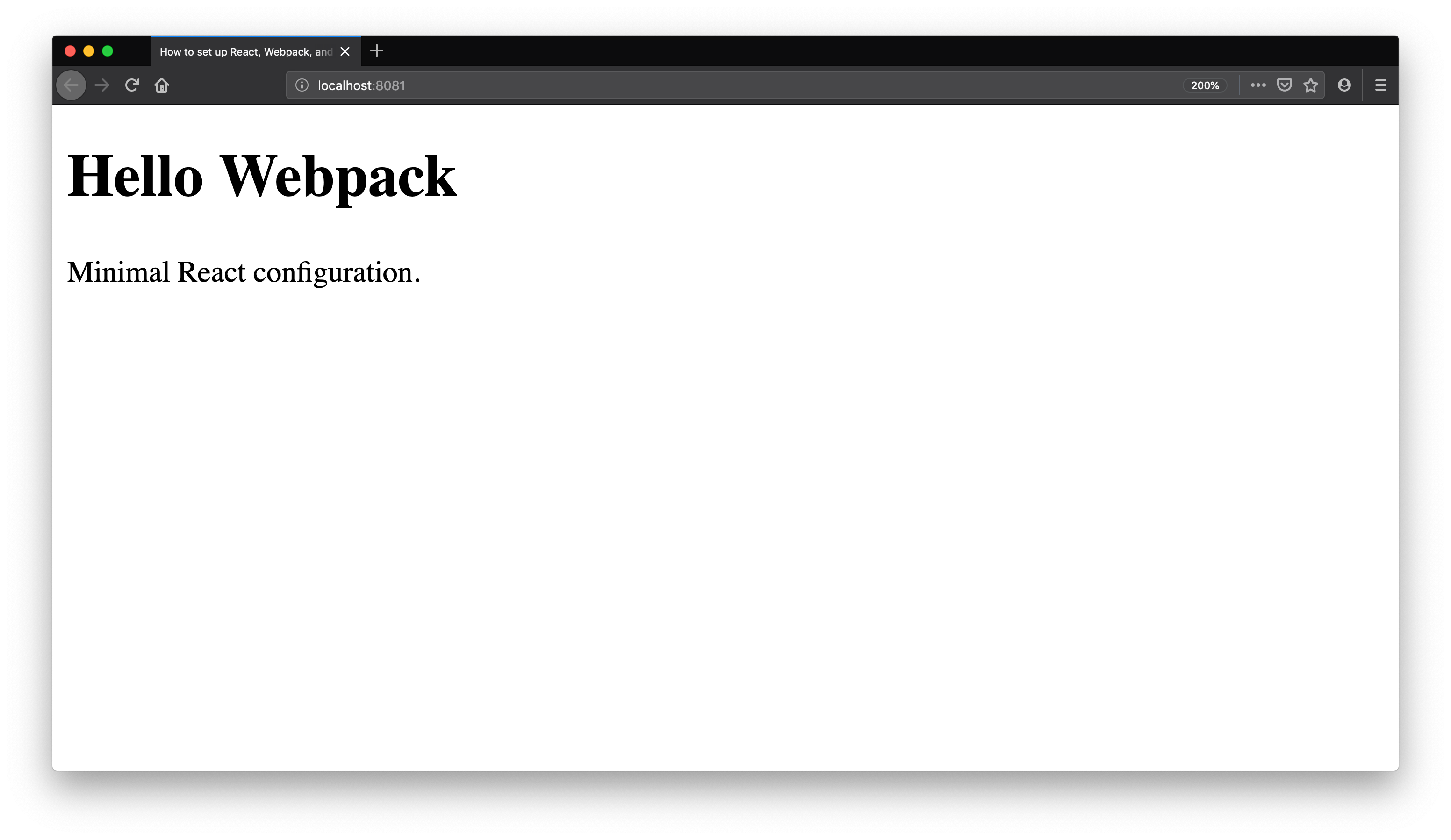 Running React App